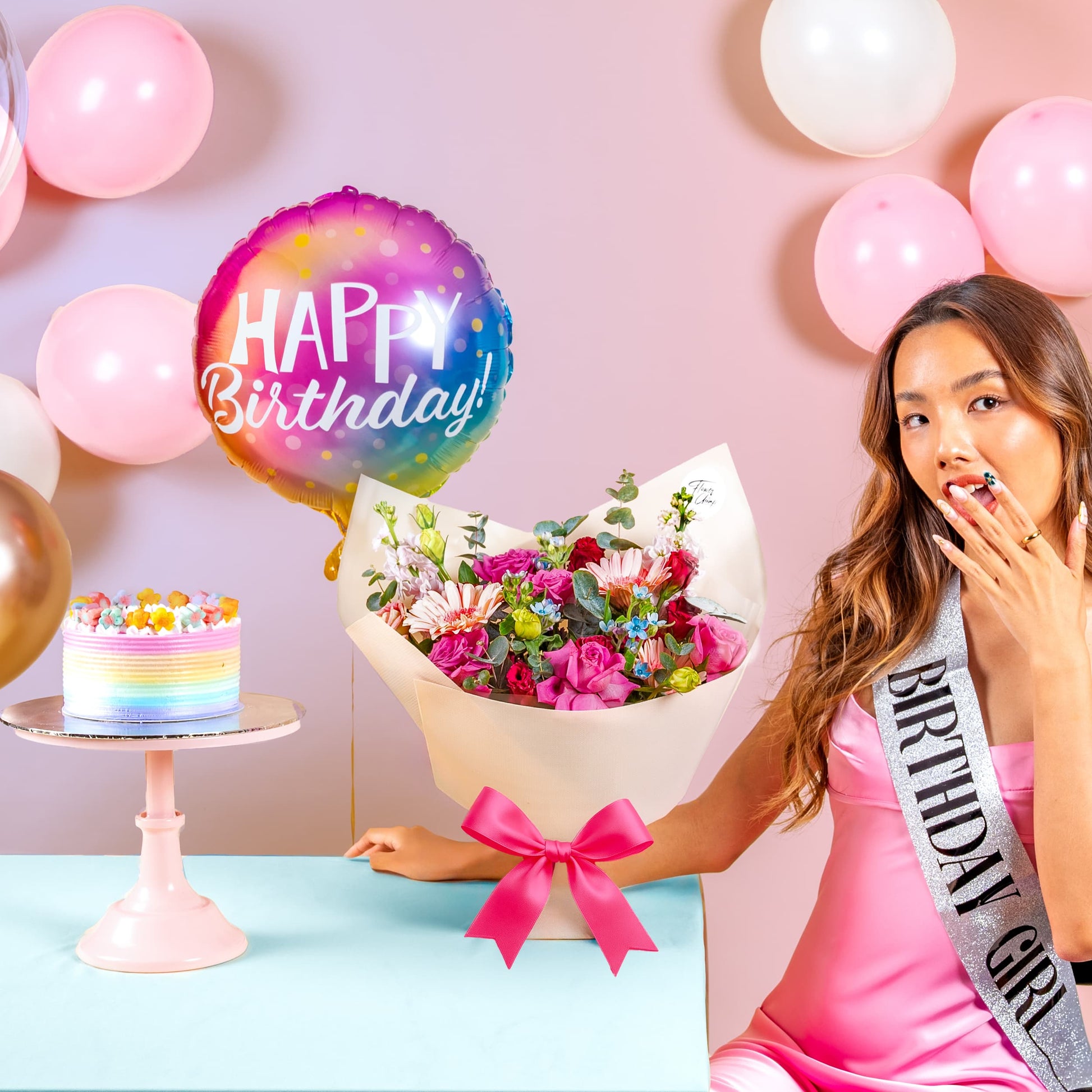 bundle_bouquet_cake_balloon Beauty Queen Gift Set