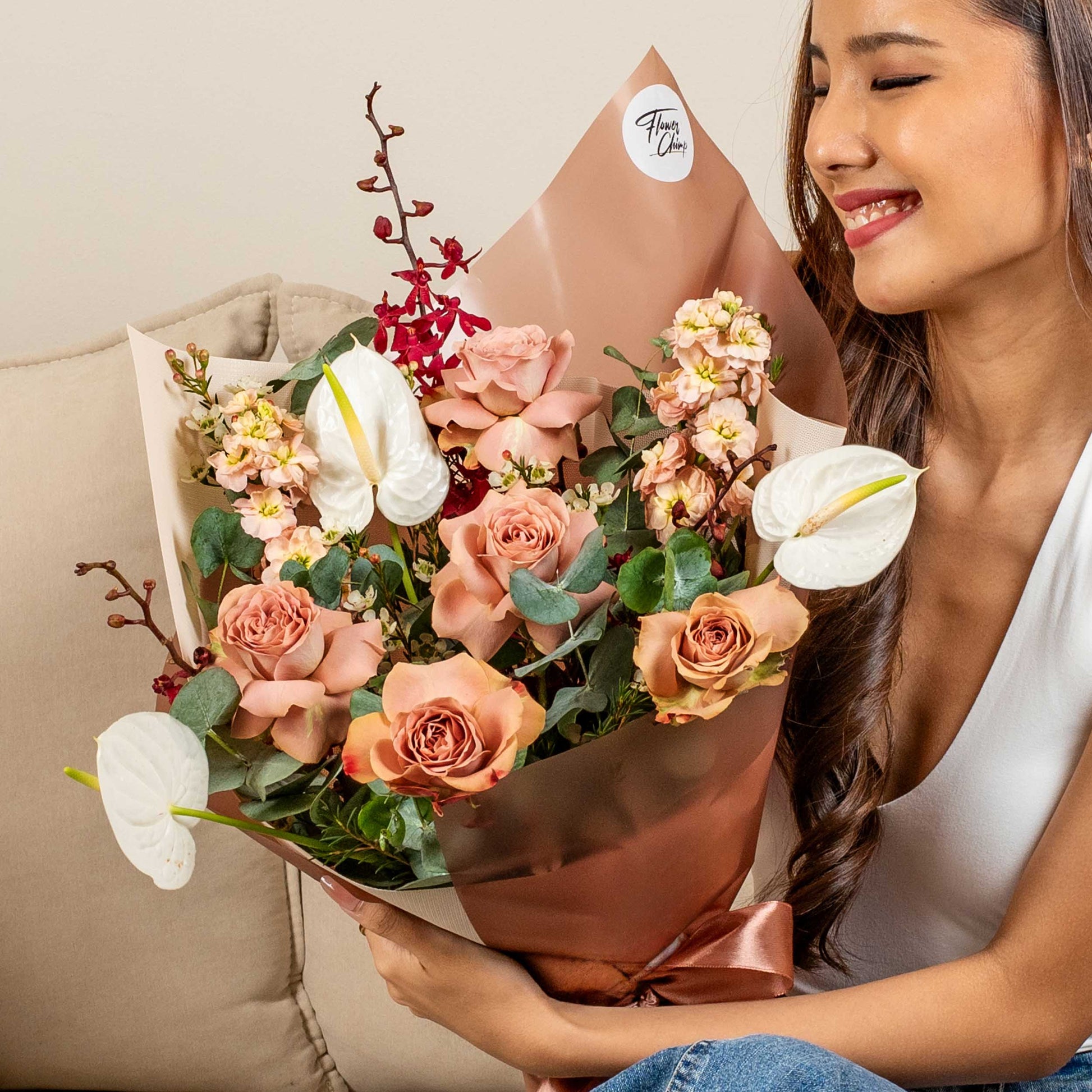 flowers_bouquet Caramel Charm - Cappucino Roses