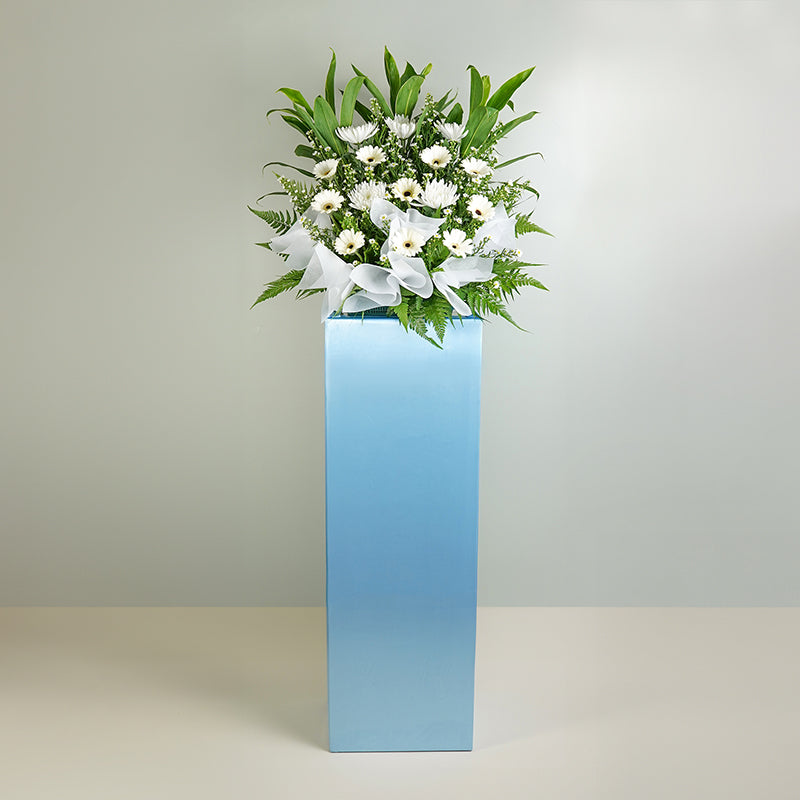 flower_stand_condolence Cool Blue Condolence / Funeral Flowers