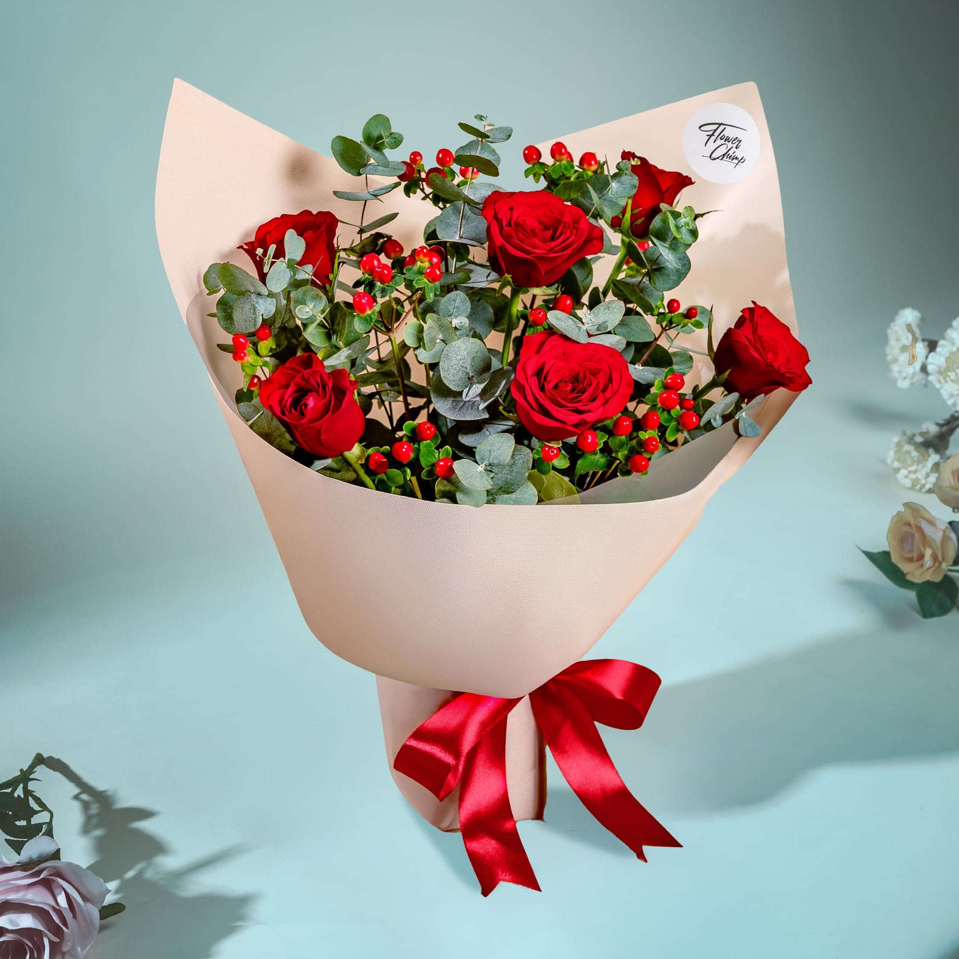 flowers_bouquet Romantic Red Rose Bouquet