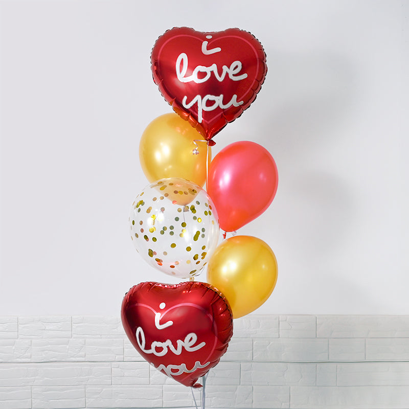 Love's Golden Embrace Balloon Bunch