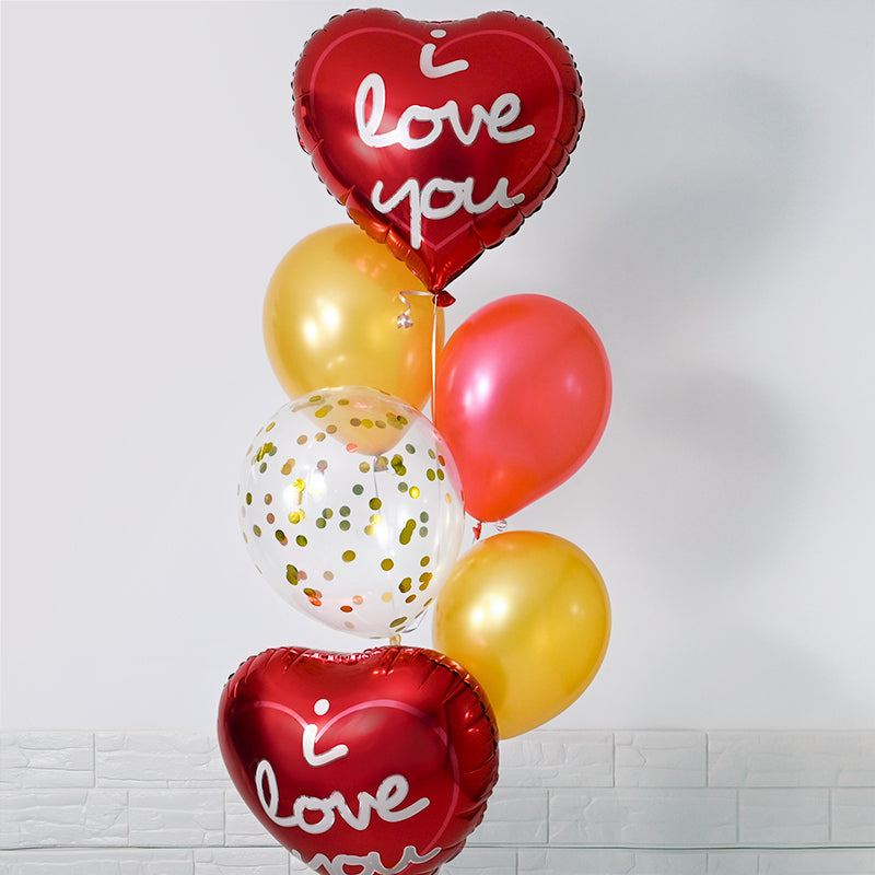 Love's Golden Embrace Balloon Bunch