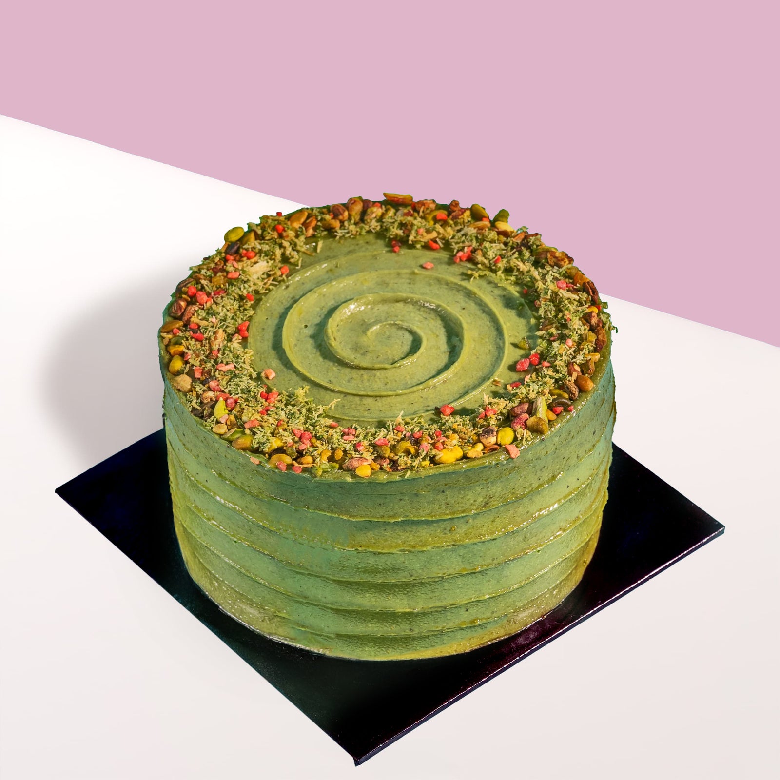 Pistachio Kunafa Chocolate Cake