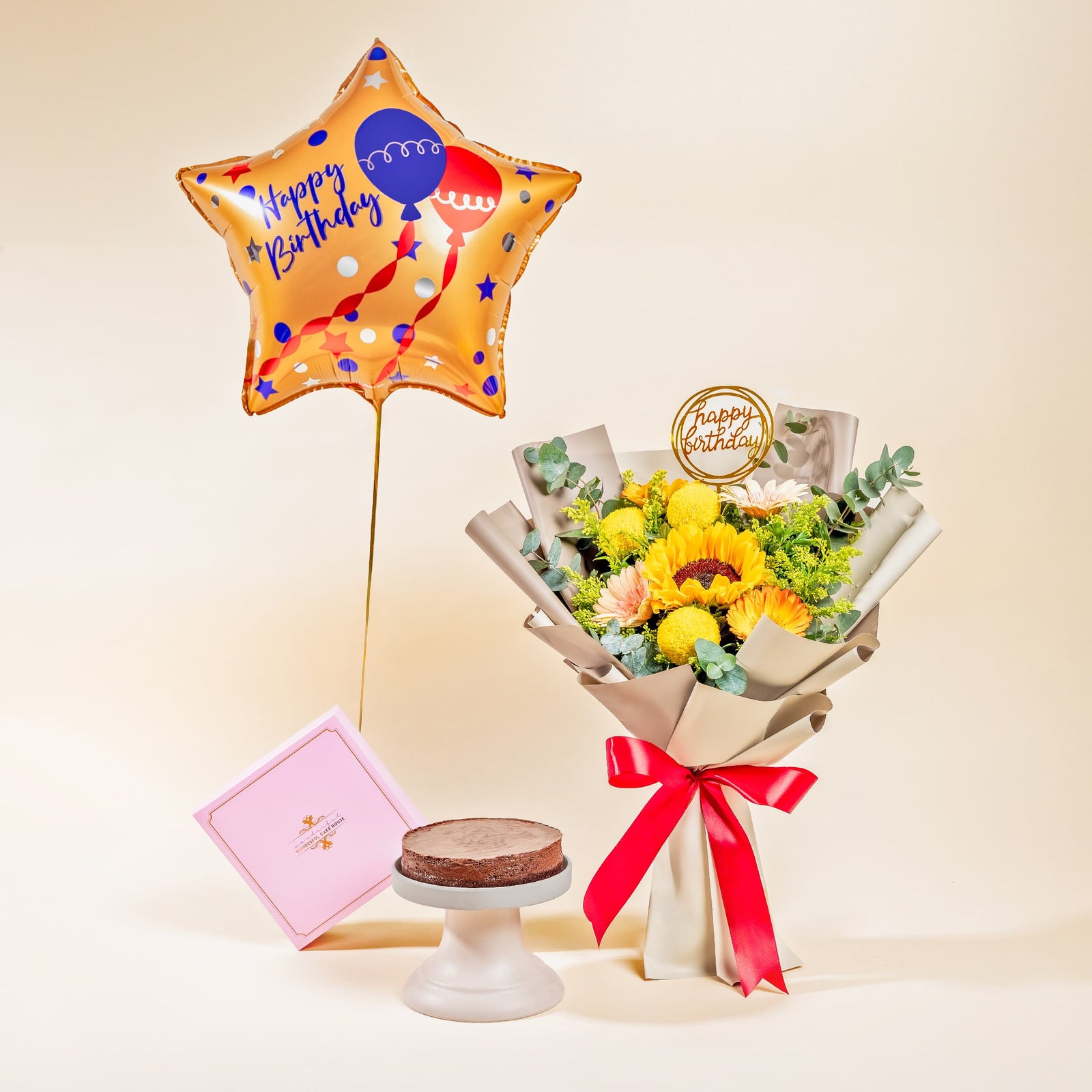 bundle_bouquet_cake_balloon Marvelous Birthday Gift Set