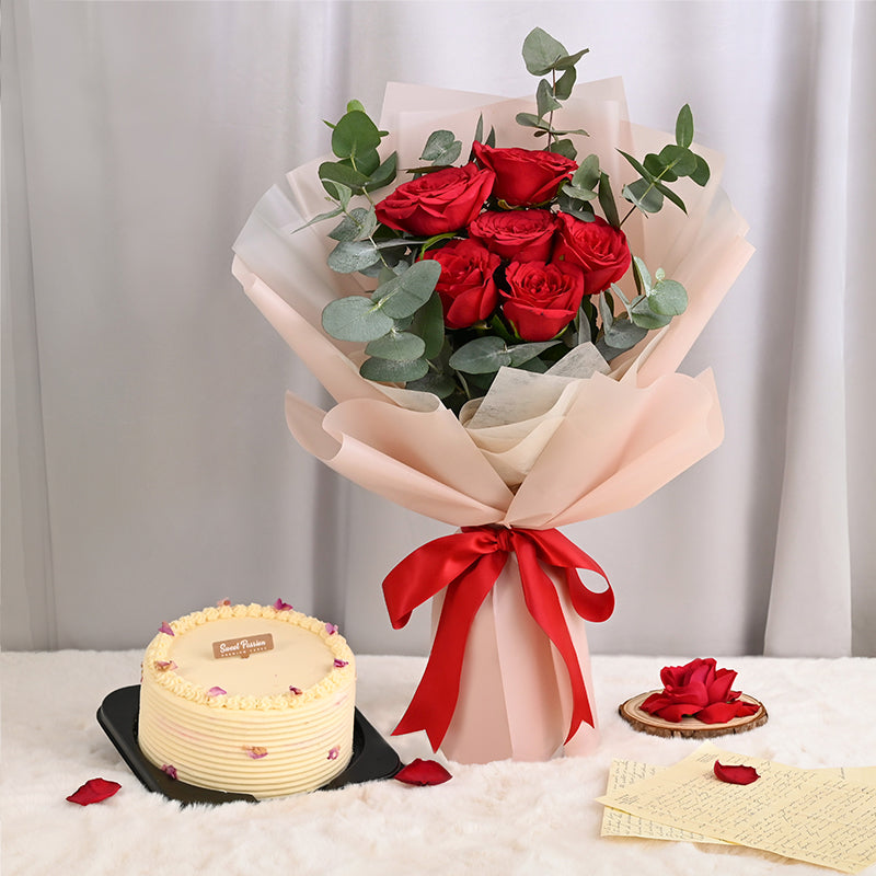 bundle_bouquet_cake Royal Red Delight Bundle