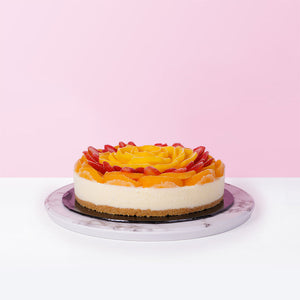 Berry Peachy Mango Cheesecake