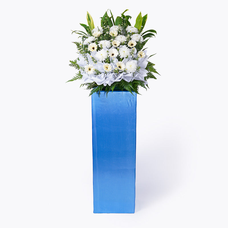 flowers_stand Cool Blue Condolence / Funeral Flowers