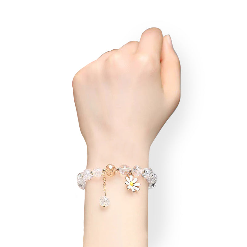 addon_jewellery Crystal White Daisy Bracelet