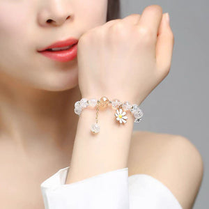 Crystal White Daisy Bracelet