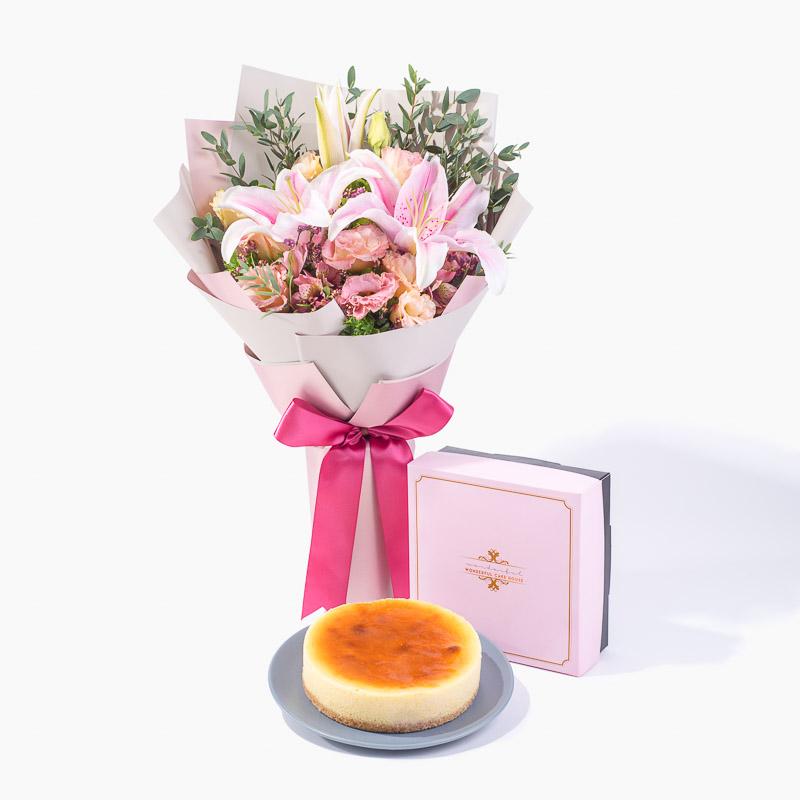 bundle_bouquet_cake Sweet Desire Bouquet + German Cheese Cake